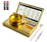 0.001g/50g High Precision Digital Mini Pocket Gram Scales with Cal Weight | Micro Scale, Milligram Scale with 6 Units, Tweezer, Tray, Scoop for Weighing Powders, Jewelry, Medicine, Gem, Reloading, Gold