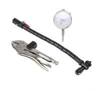 0.01mm Precision Brake Disc Flatness Gauge with Magnetic Base, 13.7" Flexible Arm & Tight Grip Clamp for Rotor Runout Measurement - Dial(0 to 10)