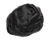 0.03 mm Ultra Thin Skin Base Men's Hairpiece Toupee for Men Human Hair Replacement Systems(Natural Black,6x8)