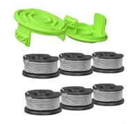 0.065 Inch Trimmer String Spool For Greenworks Single Line Trimmers Pre Wound Nylon Polyamide Replacement Spool Heavy Duty Eater Line Drop In Design Easy Install Garden Lawn Care Parts 8 Pack