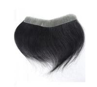 0.06mm Toupee for Men Frontal Hair Piece Human Hair System V-Shape Natural Hairline Replacement System Hair Piece for Men Herren Perücken(16x2cm)
