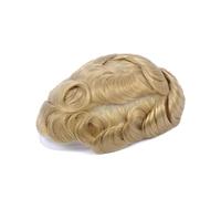 0.08-0.10 mm Thin Skin Base 613#Blond Indian Human Hair Men's Toupee Men's Capillary Prothesis Herren Perücken(7x9)