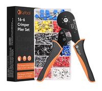 0.08-16mm² Ferrule Crimping Tool, Lytool Hexagonal Bootlace Ferrule Crimping Tool Kit Self-Adjustable Ratchet Crimping Pliers with 1000 Wire Terminal