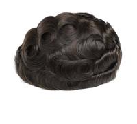 0.1-0.12mm Full Poly Skin Mens Hairpieces Toupee for Men Human Hair Replacement System Injected(3#Dark Brown,8x10)