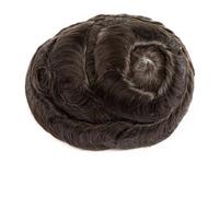 0.1-0.12mm Full Poly Skin Mens Hairpieces Toupee for Men Human Hair Replacement System Injected(4#Medium Brown,8x10)