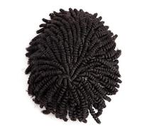 0.1 mm Full Skin Toupee Human Hair Braids Men's Wig Men's Capillary Prothesis Dreadlock Hairpiece Herren Perücken(Natural Black,6x9)