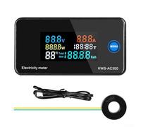 0-100A AC 50-300V Digital Electricity Meter, AC Meter, Voltmeter with Sensor