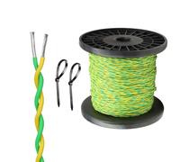 0.12/0.2/0.35/0.5/0.75/1mm² Yellow Green Flexible High Temperature Twisted Pair Wire, 22 Awg Tinned Copper FEP Insulated, 600V for LED Lights, Home Appliances, Solar, With Ties(300FT,0.12mm²)