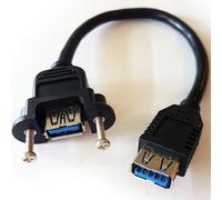 0.14M Usb A V3.Female To Socket Coupler Joiner Patch Cable Panel Mount Adapter