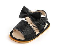 0-15 Months Baby Girls Bowknot Sandals Clearance Toddler First Walking Shoes Easy Fasten Princess Sandal Open Toe PU Leather Summer Shoe Soft Sole Slip On Sliders Dress Up Footwear