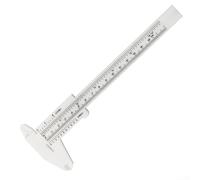 0 150mm Double Rule Scale Mini Vernier Caliper Plastic Measuring Tool for Jewelry and Small Object Dimension Measurements (white)