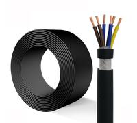 0.15mm²-2.5mm² 6-Core Flexible Power Control Cable, High Flex Drag Chain Wire, PVC Insulation, Fine Stranded Copper, 300/500V, CNC Machine, Robot Arm, Industrial Automation Systems(50ft,0.75mm²-6C)