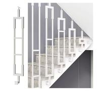 0°180° ir Spindles Metal Room Divider Posts with 2.4" Square B Floor to Ceiling LSd ir Railing Max Load 250 KG White (180cm/70.9in) for Apartments/Offices.