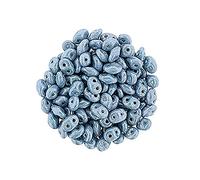 0.18oz Matubo Superduo 2-Hole Czech Pressed Glass Beads 2.5 x 5 mm, Opaque Blue Luster