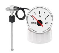0-190ohm Fuel Tank Level Gauge with Fuel Level Sensor Red backlight 12v/24v Fit Boat Car Clear Reading(Gauge 175mm sensor)