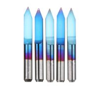 (0.1mm) 10pcs 0.1/0.2/0.3/0.4/0.5mm 45 Degree Flat Bottom PCB Engraving Bit Blue NANO Coated Carbide CNC Router Tool
