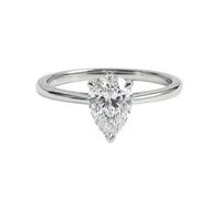 0.20 Carat Oval Cut Moissanite Ring | Minimalist Oval Design | 925 Sterling Silver | Engagement or Promise Jewelry for Women | Simple Everyday Wear | Size 3