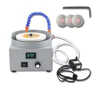 0-2000rpm Electric Wet Bench Grinder, Adjustable Speed Belt Sander with Bidirectional Rotation & LED Voltage Display, 3 Diamond Disc Knife Sharpener for Metal, Wood, Jade