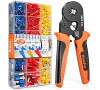 0.25-10mm² Crimping Tool, Preciva Square Crimping Tool Set with 1170 Crimp Connectors, 0.75/1.5/2.5/4/6/10mm² Wire Terminals, 6 Sizes in Red/Blue/Yellow 3 Colours Ferrule Crimping Tool Kit Crimper