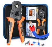 0.25-10mm² Crimping Tool with 1200pcs Crimp Connectors, Preciva Self-Adjusting Ferrule Crimping Tool with Storage Bag, Bootlace Ferrules Crimper for Household and Industrial Wire Work