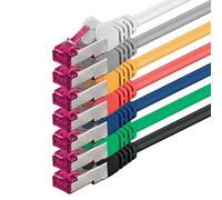 0.25 m - 7 colors - 7 pieces - network cable CAT6a (10Gb/s) S-FTP CAT 6a Lanka cable - GHMT certified PIMF 500 MHz Cat5 Cat5e Cat6 Cat6a Cat7 for switch, router, modem, Internet