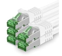 0.25 M Cat.7 Network Cable Pack of 5 Cat7 Patch Cable Lan Cable Ethernet RJ45 10 Gbit/s (All Internet Speeds) White 0.25 Meter