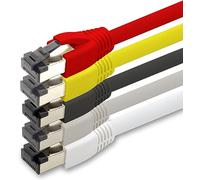 0.25m Cat 8 network cable CAT8 cable colors set - 5 pieces Cat.8 Lan 2000 MHz 40 Gbit s 40GBase-T Poe+ patch cable Ethernet cable LSZH - 5 x 0.25 meters