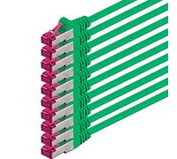 0.25m - green - 10 pieces - network cable CAT6a (10Gb/s) S-FTP CAT 6a Lankacable - GHMT certified PIMF 500 MHz Cat5 Cat5e Cat6 Cat6a Cat7 for switch, router, modem, Internet