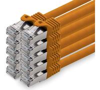 0.25m - orange - 10 pieces CAT.7 network cable patch cable SFTP PIMF LSZH Gigabit Lan cable 10Gb s cat7 raw cable with RJ45 connector Cat6a compatible with CAT5 CAT6 cat7 cat8