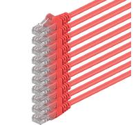 0.25m - red - 10 pieces - (pack) - CAT.6 CAT6 Ethernet LAN network cable 1000 Mbit/s patch cable