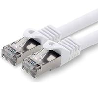 1aTTack.de 0.25m - white - 1 piece CAT.7 network cable patch cable SFTP PIMF LSZH Gigabit Lan cable 10Gb s cat7 raw cable with RJ45 connector Cat6a compatible with CAT5 CAT6 cat7 cat8