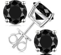 0.2ct - 8.0ct 18ct White Yellow Gold S925 Sterling Silver Round Cut Moissanite Stud Earrings Screw Back D Color VVS1 Clarity Lab Created Moissanite Diamond Stud Earrings for, 2.4 carats (1.2ct 7mm*2