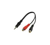 0.2m 3.5mm Stereo Jack Plug to 2 RCA PHONO Female Cable AUX Socket Adapter