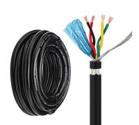 0.2mm²-1mm² RVSP Twisted Shielded Drag Chain Cable, Oxygen-Free Copper Conductor, Tinned Copper Braid, 300 V, -4~176 ℉（-20~80 °C） Flexible Control Signal Cable for Machinery(50ft,0.3mm²-4C)