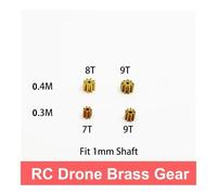 0.3/0.4 Modulus 7T 8T 9T Teeth Metal Copper Brass Pinion Gear Fit 1mm Shaft For 716 816 8250 Drone electronic starter ICXLPMC(0.3M-9T)