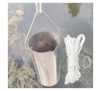 0.3/0.5/0.8/1.3 Gal Portable Water Sampler Bucket, 304 Stainless Steel Beaker Sampling Dipper with 16.4 ft Sampling Rope, Thickened Liquid Collection(2L/0.5gal)