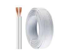 0.3-1.5 mm² RVB 2 Core Parallel Wire 30FT, White PVC Pure Copper Flexible Cable for Automotive Extension, Speaker, LED Strip, Monitoring Equipment(120ft,1mm²)
