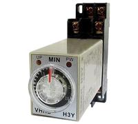 0-3 Minute Timer H3Y-2 Power On Delay Time Relay 8 Pin with Socket AC220V/AC110V/DC24V/DC12V(DC24V)