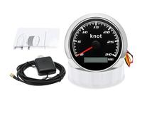 0~30knots,0~60Knots 85mm GPS Speedometer Gauge with Antenna 7 Color Light Speed Odometer for Boat Marine Yacht 12V24V Waterproof(60Knots BN)