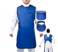 0.35mmPb / 0.5mmpb X-Ray Protection Lead Apron with Thyroid Shield Collar, Lead Apron+ Lead Collar + Lead Cap, Dental Lab Protection Apron, Easy to Put On,0.5mmpb