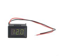 0.36-inch LED Digital Two-Line DC Voltmeter for Voltage Measurement, 4.5-30V Range, Red/Green/Blue Display, No External Power Required, 35×23×20mm, 20cm Wires,(green)