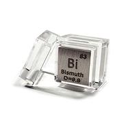 0.39" 10mm Bismuth Metal Cube Bi up to 99.9% Pure Periodic Table Element Engraved Density Collection Science Education Display Block Cube + Acrylic Case Box - 1PC