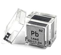 0.39" 10mm Lead Plumbum Metal Cube Pb up to 99.9% Pure Periodic Table Element Engraved Density Collection Science Education Display Block Cube + Acrylic Case Box - 1PC