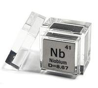 0.39" 10mm Niobium Metal Cube Nb up to 99.9% Pure Periodic Table Element Engraved Density Collection Science Education Display Block Cube + Acrylic Case Box - 1PC