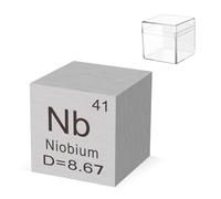 0.39" Niobium Metal Element Cube 10MM Density Cubes 99.95% High Purity, Periodic Table of Elements Collection for Element Collections Hobbies, Pure Niobium Cube(Nb 0.39 Inch)