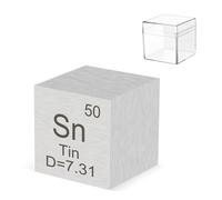 0.39" Tin Metal Element Cube 10MM Density Cubes 99.99% High Purity, Periodic Table of Elements Collection for Element Collections Hobbies, Pure Tin Cube(Sn 0.39 Inch)