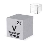 0.39" Vanadium Metal Element Cube 10MM Density Cubes 99.9% High Purity, Periodic Table of Elements Collection for Element Collections Hobbies, Pure Vanadium Cube(V 0.39 Inch)
