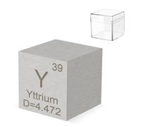 0.39" Yttrium Metal Element Cube 10MM Density Cubes 99.95% High Purity, Periodic Table of Elements Collection for Element Collections Hobbies, Pure Yttrium Cube(Y 0.39 Inch)