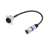 0.3M-15M 3 Pins XLR Cable D-Type Female Panel to Male Connector Pass Through OFC Copper Shielded for Microphone(D Type F-XLR M-BU,1m)