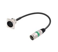 0.3M-15M 3 Pins XLR Cable D-Type Female Panel to Male Connector Pass Through OFC Copper Shielded for Microphone(D Type F-XLR M-GN,1m)